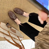 Women Loafers – Genuine Leather Lace-Up Flats 2025