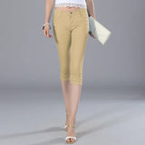 Women Cropped Color Capris