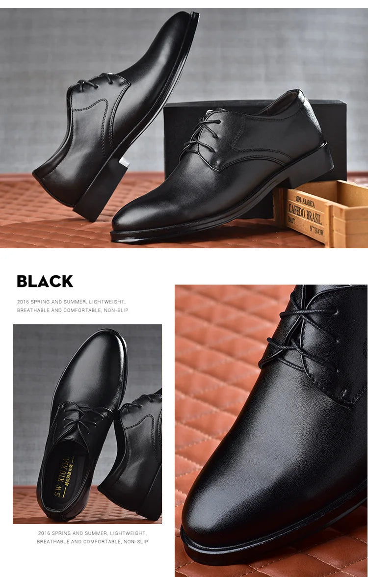 Men’s Black Leather Oxfords