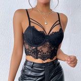 Black Lace Bustier Top