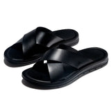 Men Italian PU Leather Slip-On Slippers
