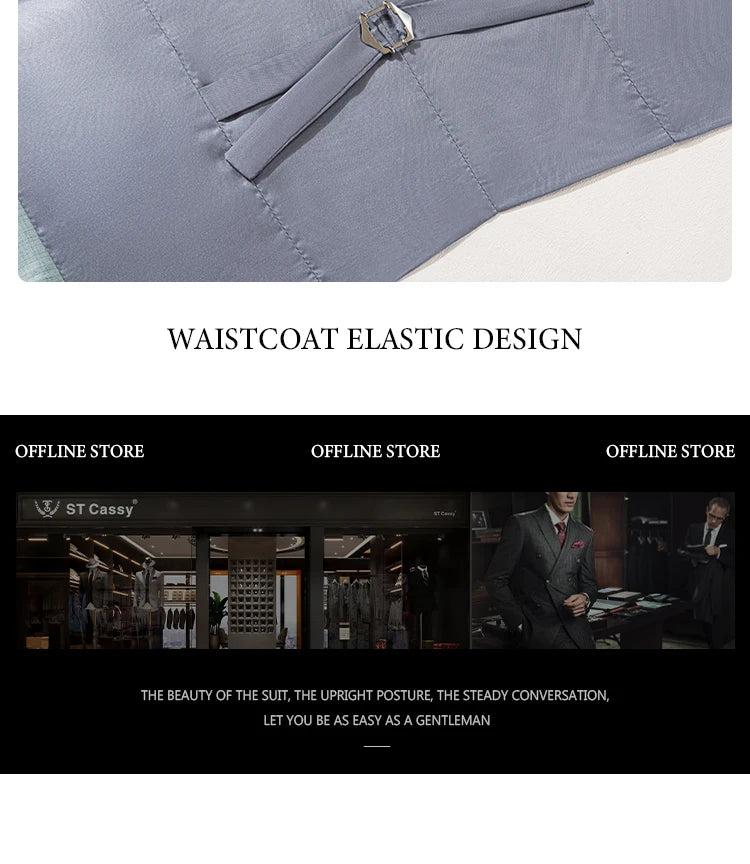 Men Slim Fit Green Summer Suit