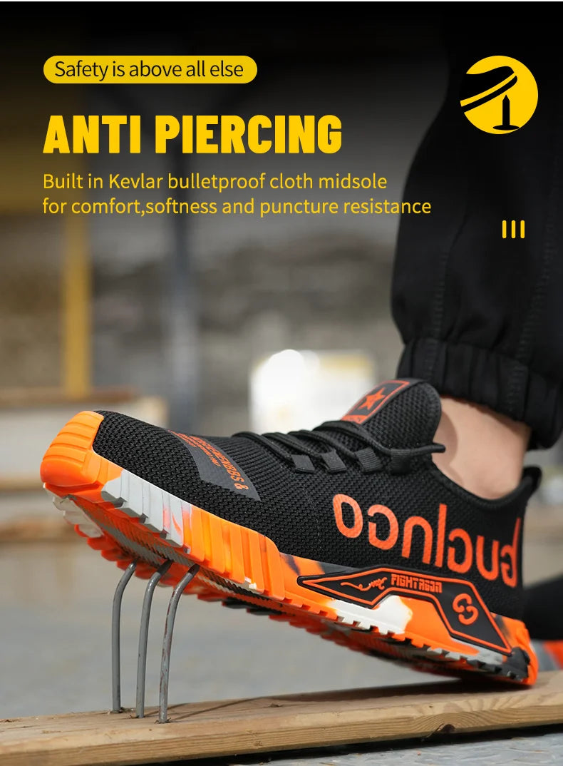 Women Safety Shoes Soft Sole Protective Sneakers