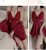 Women Bow Robe Sleep Set