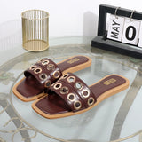 Women’s Fashion Slippers Summer Flat Square Sandals