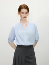 Women Pleated Office Relaxed Fit Blouse