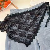 Women Embroidered Lace Mini Apron Skirt