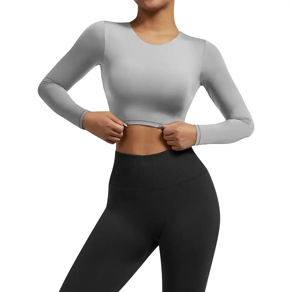 Women Open Back Long Sleeve Yoga Top