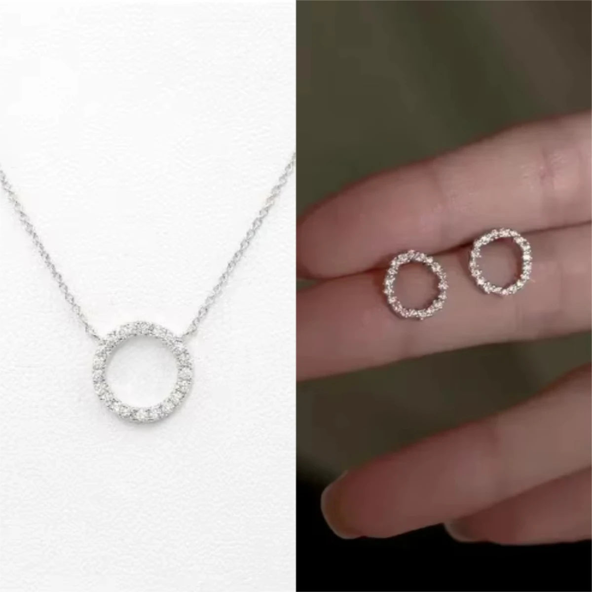 Women’s Golden Crystal Circle Necklace