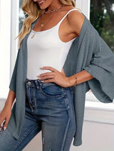 Women Oversized Waffle Knit Cardigan