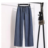 Women Ice Silk Wide Leg Jeans