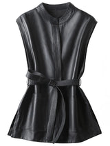 Luxury Soft PU Leather Sleeveless Vest