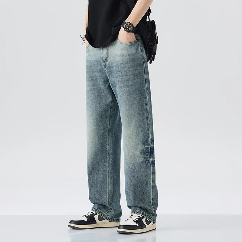 Men Retro Straight Jeans