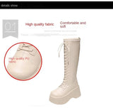 Women Mid Calf Boots Motorcycle Fuzzy Boots