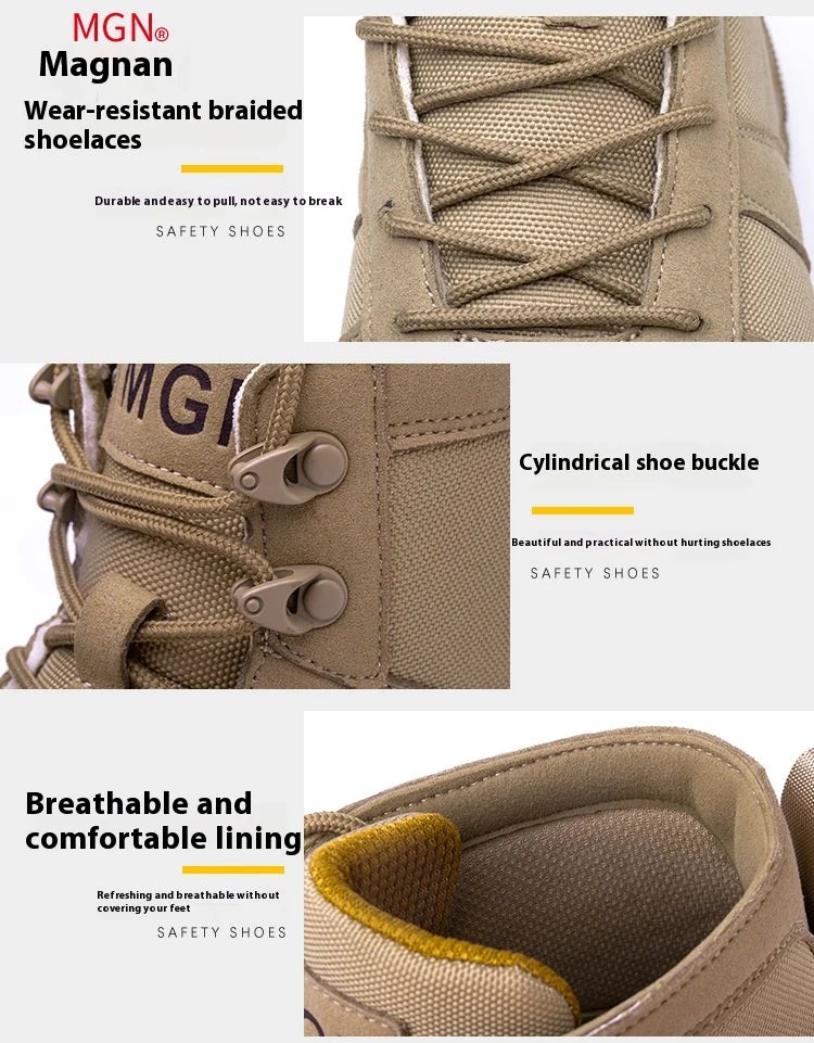 Women Safety Shoes Rotating Button Work Sneakers