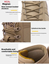 Women Safety Shoes Rotating Button Work Sneakers