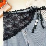 Women Embroidered Lace Mini Apron Skirt