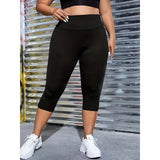 Women Solid High Waist Capri Leggings