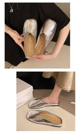 Women Mules Closed Toe Flat Slides