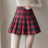 Women Plaid A-line Sailor Skirt