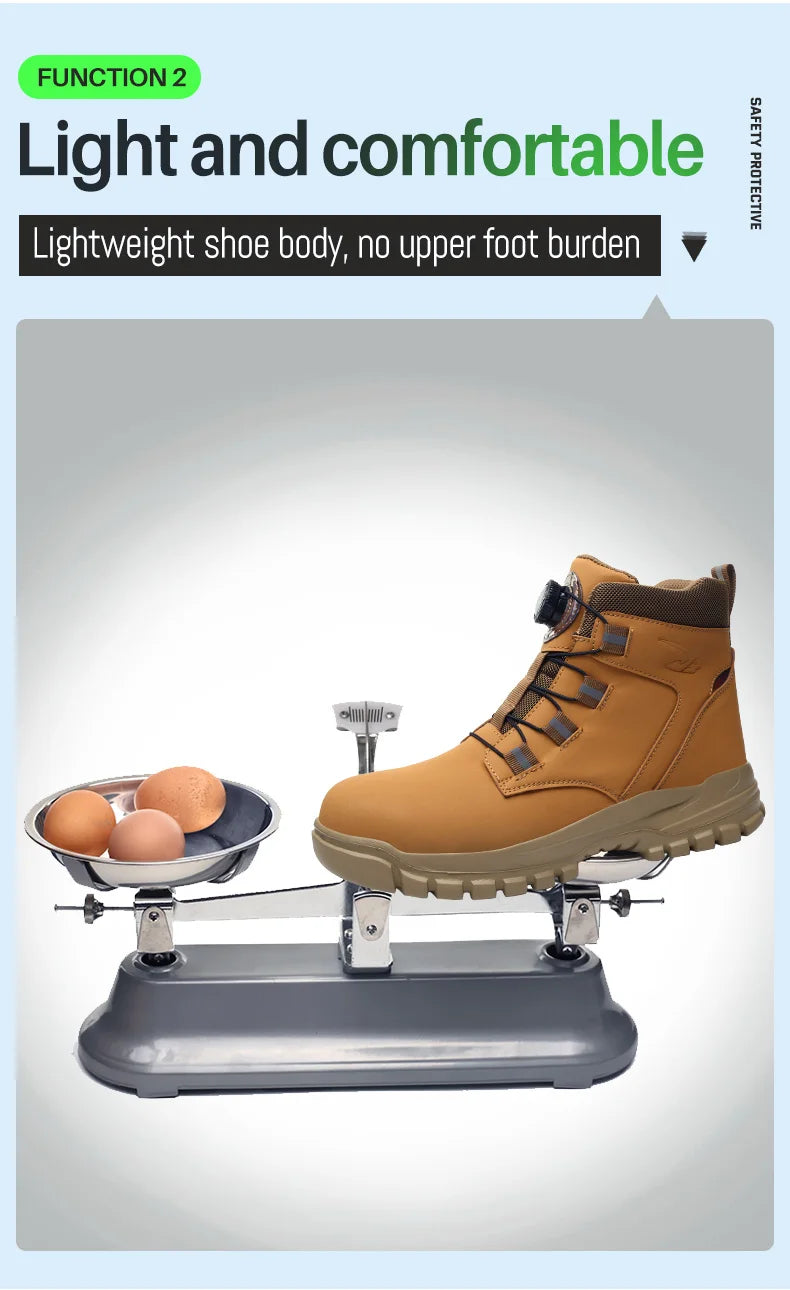 Men Waterproof Indestructible Steel Toe Boots