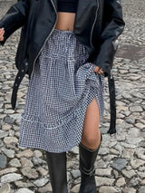 Women Floral Pleated Maxi Skirt