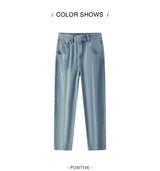 Women Curved Hem Loose Tapered Pants