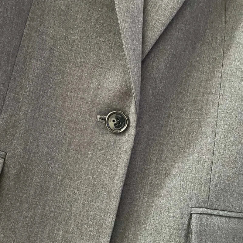 Women Grey Blazer Pants Suit