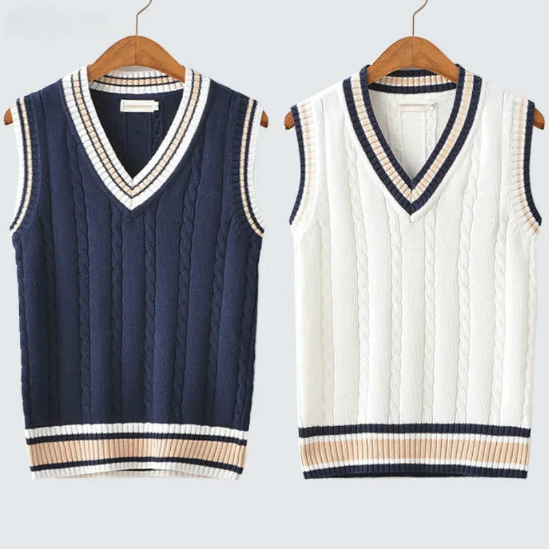 Men Sleeveless V-Neck Sweater Vest