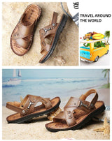 Men Leather Buckle Casual Sandals