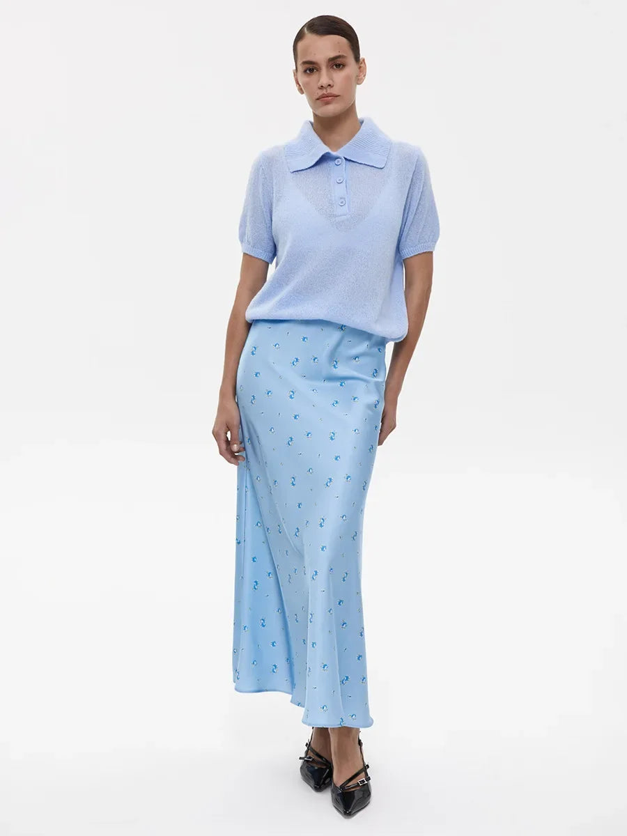 Women's Polo Collar Hollow Knit Sweater