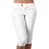 Women Mid Waist Slim Fit Capri Leggings