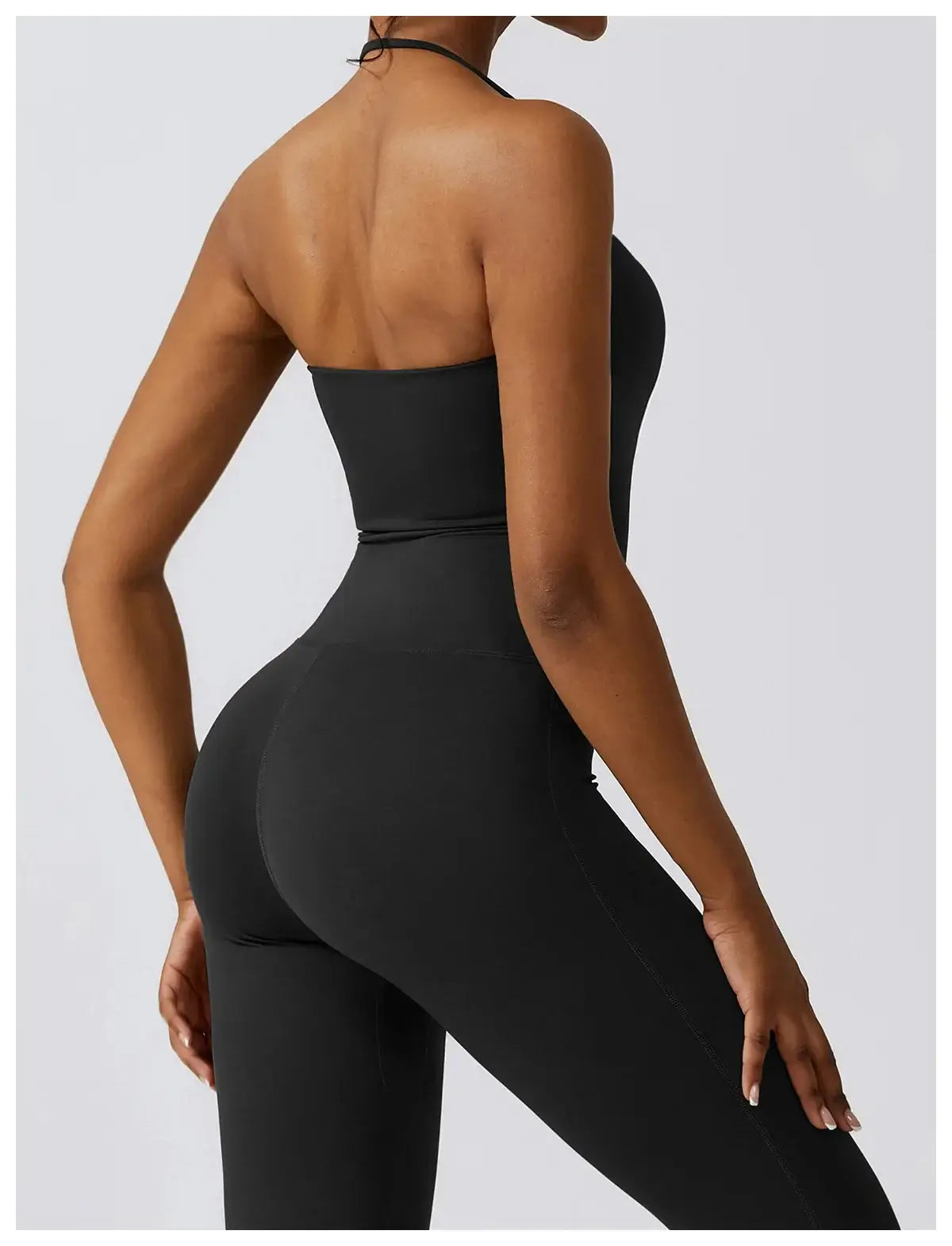 Women Backless Flared Yoga Jumpsuit