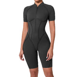 Women Sports Zipper Short Jumpsuit