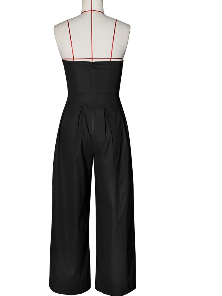 Glamora™ – Strapless Palazzo Clubwear Jumpsuit (Bold, Sexy & Flowy)