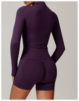 Seamless Women's Long Sleeve Yoga Jacket – Windproof Running Sports Top