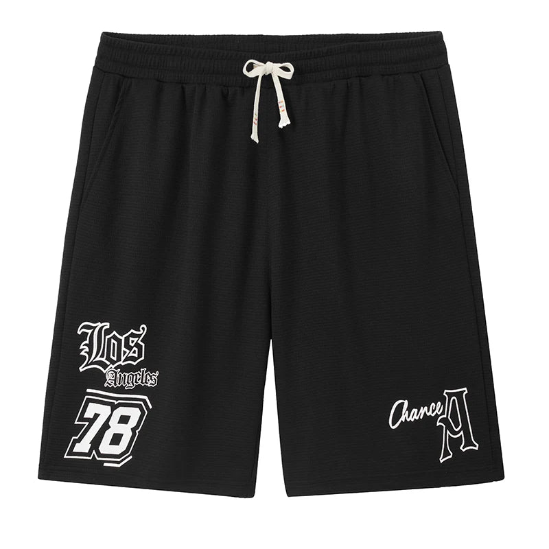 Plus Size Men's Graphic Gym Shorts – Casual Stretch