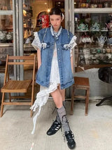 French Lace Denim Jacket