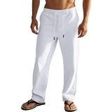 Men Drawstring Linen Pants