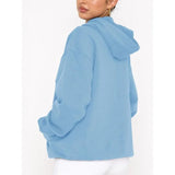 Plus Size Women's Hoodie – Solid Casual Pullover