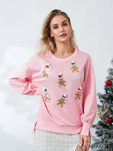 Women's Santa Claus Sequin Sweatshirt