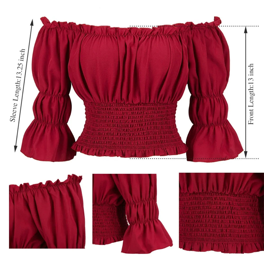 Medieval Pirate Peasant Blouse Costume Top