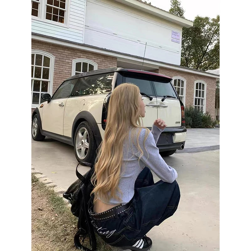 HarajukuWide™ – Baggy Retro Y2K Jeans (High Waist, 2000s Style)