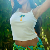 Glitter Beaded Crop Vest