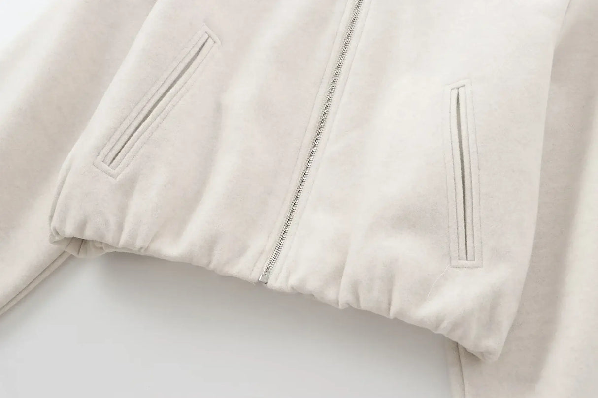 Women Cropped Bomber Jacket