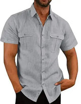 Men's Plus Size Cotton Linen T-Shirt – Summer Solid