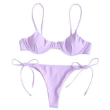 Split V-Neck Bikini Set