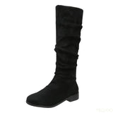 Women Mid Calf Boots Chelsea Lace Up Shoes