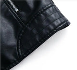 Women's Faux Leather Lapel Biker Jacket