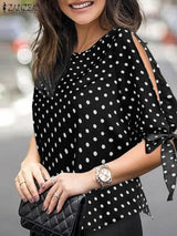 Women Polka Dot Oversize Tunic Top